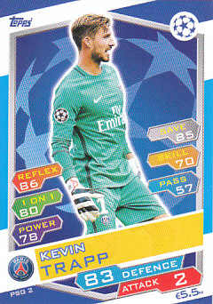 Kevin Trapp Paris Saint-Germain 2016/17 Topps Match Attax CL #PSG02